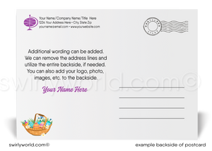 Beautiful Watercolor Happy Easter Postcards for Business