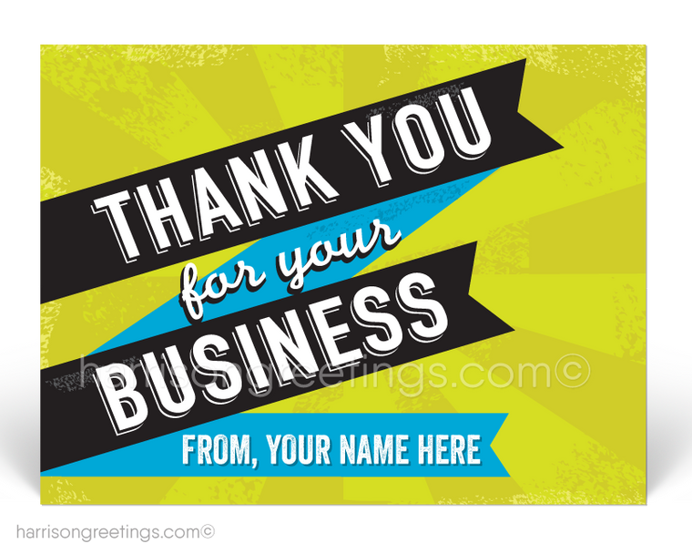 Vintage Retro Thank You Postcards for Business