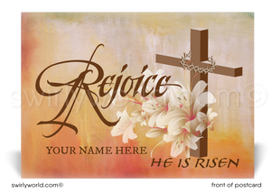 Christian Cross Religious Happy Easter Postcards
