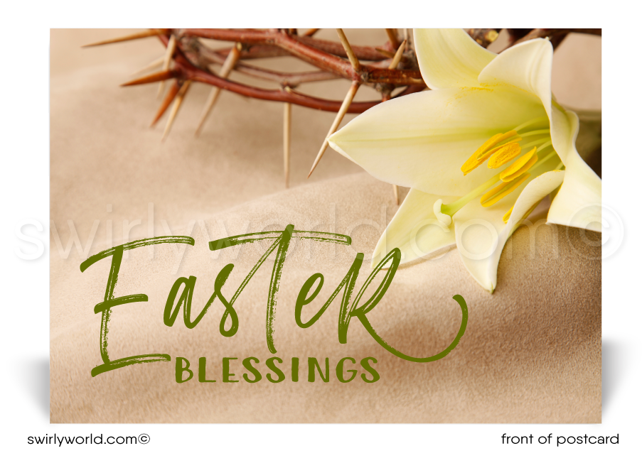 Christian Lily Religious Easter Postcards