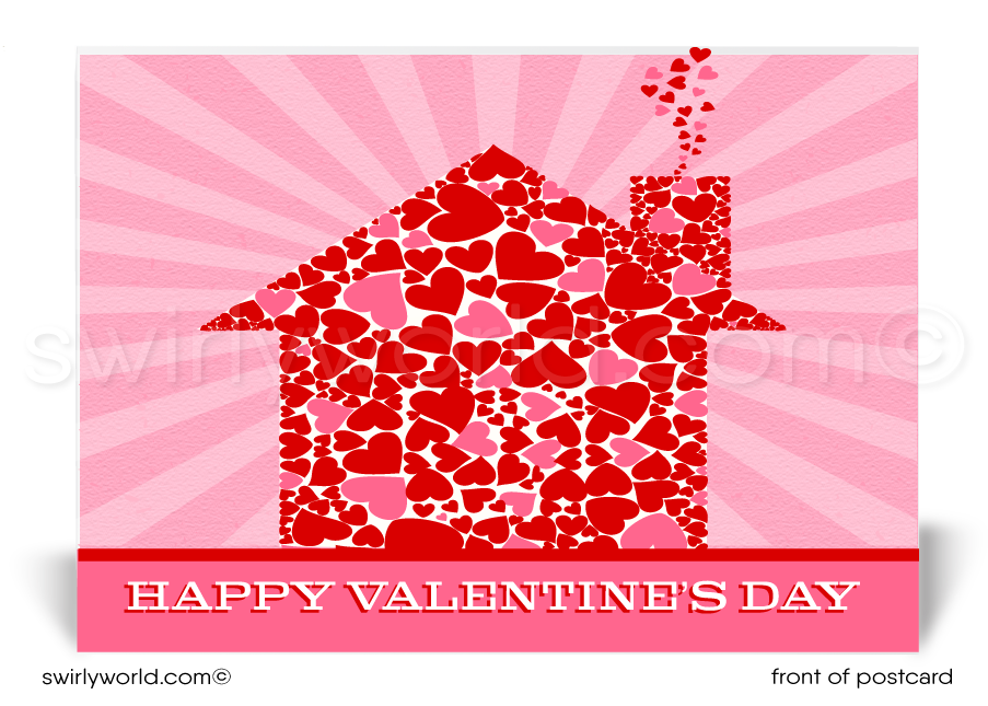 Happy Valentine's Day postcards for Realtors and Real Estate Agents