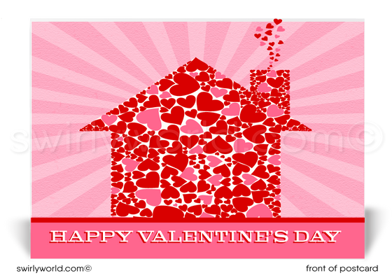 Happy Valentine's Day postcards for Realtors and Real Estate Agents