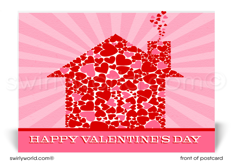 Happy Valentine's Day postcards for Realtors and Real Estate Agents