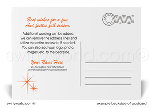 Spooky Gothic Typography Printed "Happy Halloween" Postcards for Business Customers