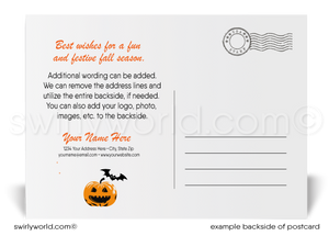 Unique Fall Season Printed "Happy Halloween" Postcards for Business Customers