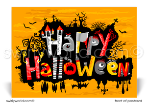 Unique Fall Season Printed "Happy Halloween" Postcards for Business Customers