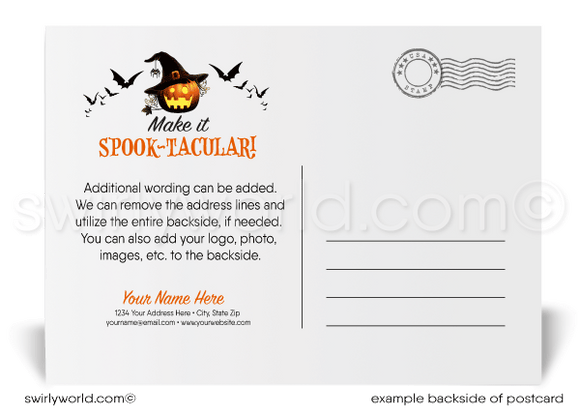 Cute, non-scary corporate company business Halloween Postcards. From the Office pumpkins happy halloween postcard images