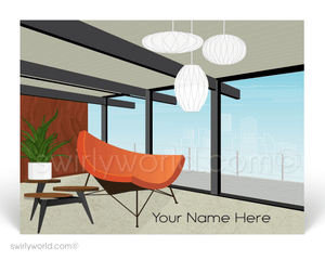 Mid-Century Modern Commercial Office Furniture Design Postcards
