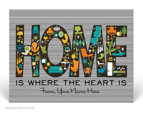 mid-century modern retro home furniture staging company. Home is where the heart is. Stay home.
