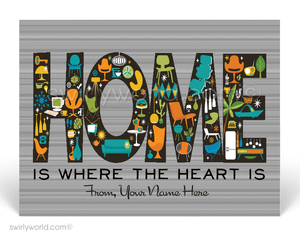 mid-century modern retro home furniture staging company. Home is where the heart is. Stay home.