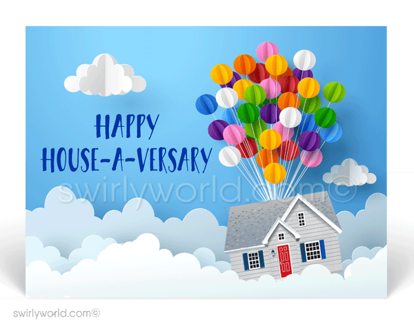 Happy House-a-Versary Home Anniversary Postcards for Realtors