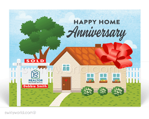 Spanish Ranch Home Happy House Anniversary Postcards for Realtors®