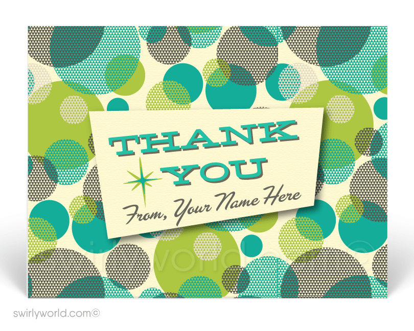 Atomic Modern Mid-Century Circles Design Pattern on Postcards