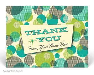 Atomic Modern Mid-Century Circles Design Pattern on Postcards