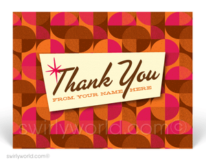 1960's Retro Mid-Century Modern Shapes Design Thank You Postcards