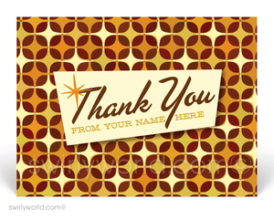 1950's Atomic Modern Starburst Design Pattern Thank You Postcards