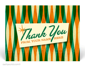 1960's Retro Mod Starburst Mid-Century Modern Design Pattern on Postcards