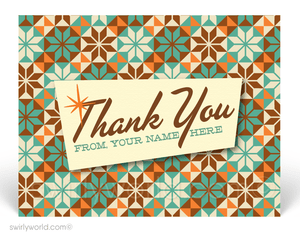 1960's Retro Mod Mid-Century Modern Floral Design Pattern on Postcards