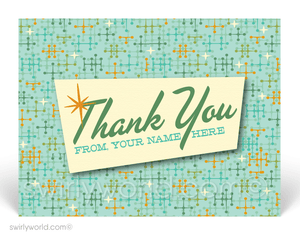 1960's Retro Mod Mid-Century Modern Eames Design Pattern on Postcards