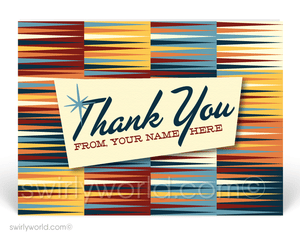 1960's Retro Mod Mid-Century Modern Eames Design Pattern on Postcards