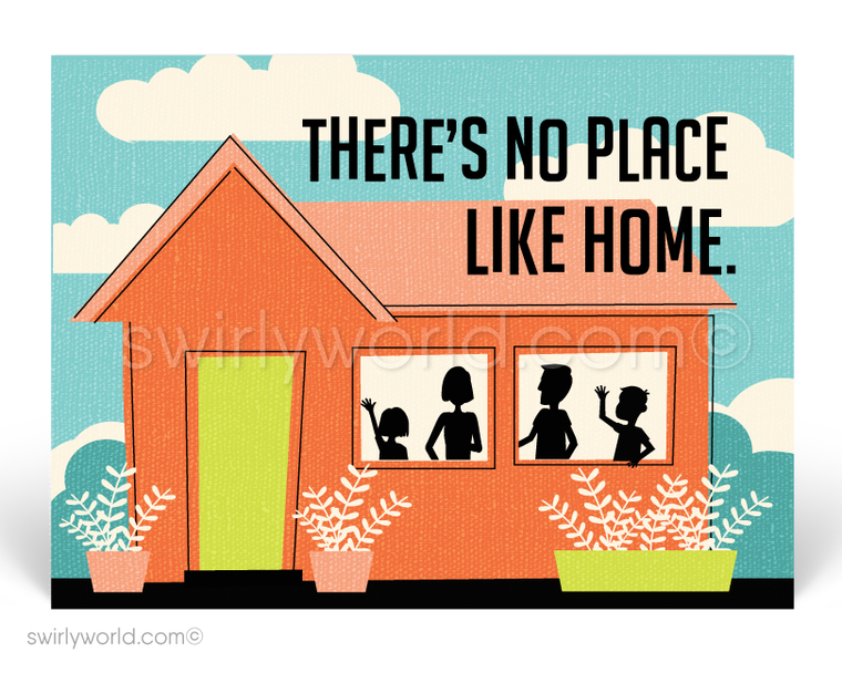 Retro Mid Century Modern Home Design for Realtors. There's no place like home. Stay Safe.