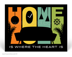 there's no place like home. Home is where the heart is. Atomic retro modern house design. Home staging company.
