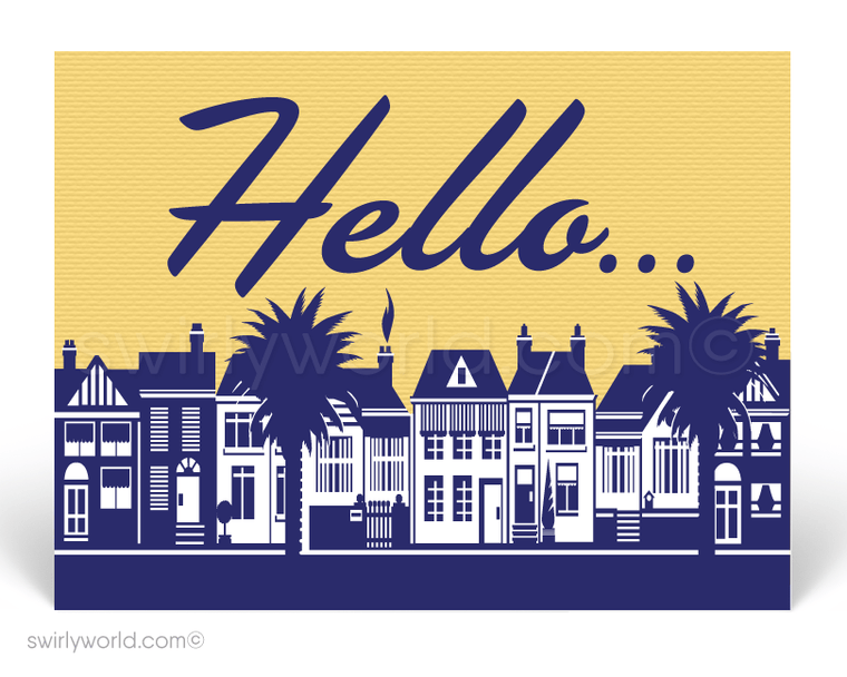 A Friendly Hello From Your Neighborhood Realtor Postcards With Residential Neighborhood Homes