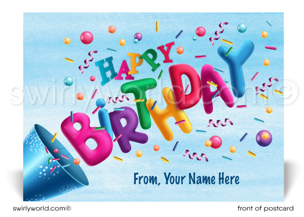 Business Professional Corporate Happy Birthday Customer Postcards