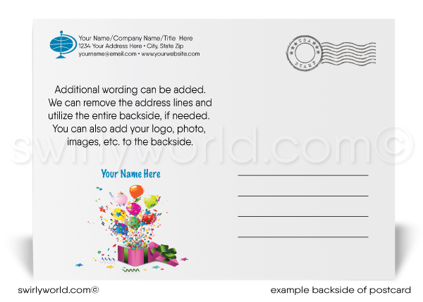 Business Professional Corporate Happy Birthday Customer Postcards