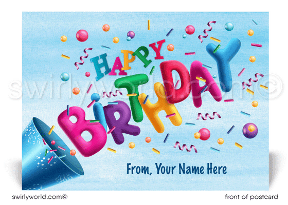 Business Professional Corporate Happy Birthday Customer Postcards