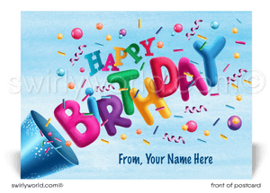 Business Professional Corporate Happy Birthday Customer Postcards