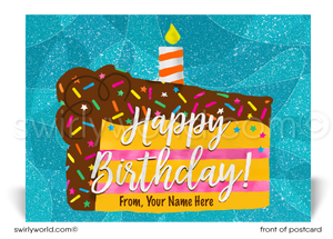 Birthday Cake Business Professional Corporate Happy Birthday Customer Postcards