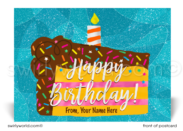 Birthday Cake Business Professional Corporate Happy Birthday Customer Postcards