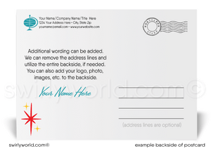 Mid-Century Modern Atomic Ranch Eichler Home Christmas Holiday Postcards