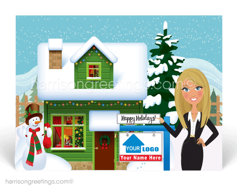 Happy Holidays Christmas Postcards for Realtors