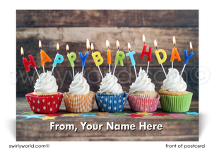 Professional Business Happy Birthday Postcards for Customers. 