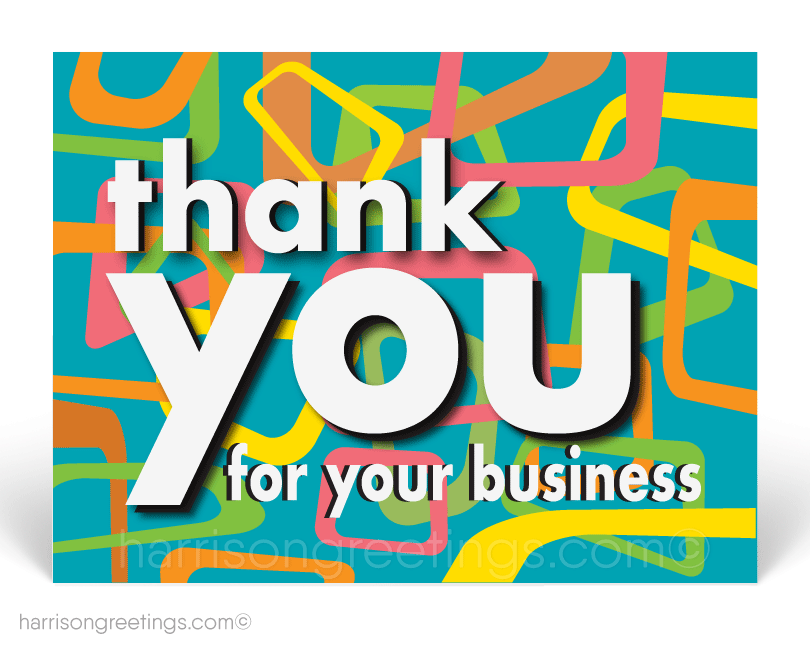 Retro Modern Thank You Client Postcards