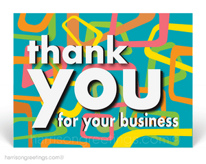 Retro Modern Thank You Client Postcards