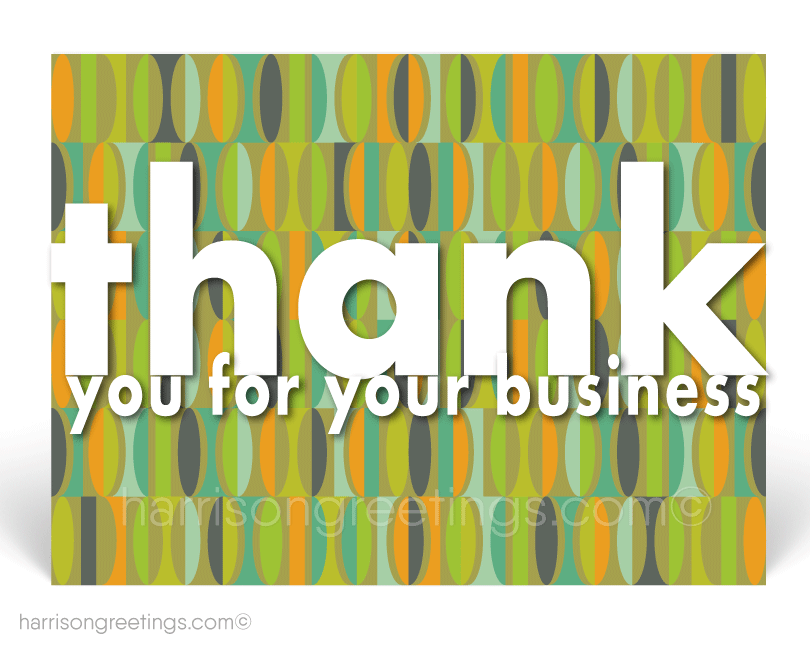 Retro Modern Thank You Client Postcards