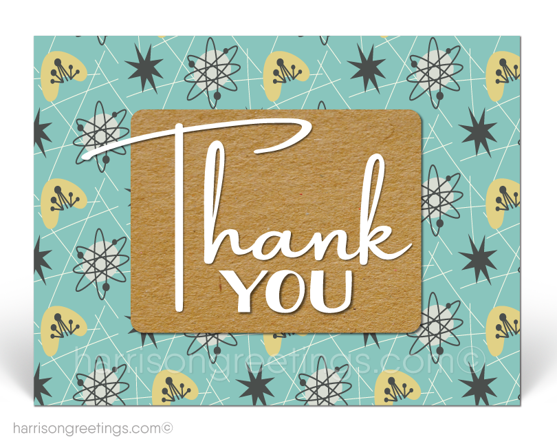 Atomic Retro Mid-Century Modern Thank You Postcards for Business