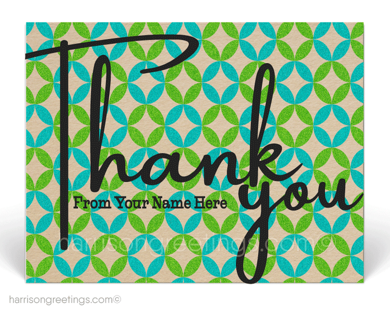 Retro Modern Mid-Century Design Thank You Postcards for Clients