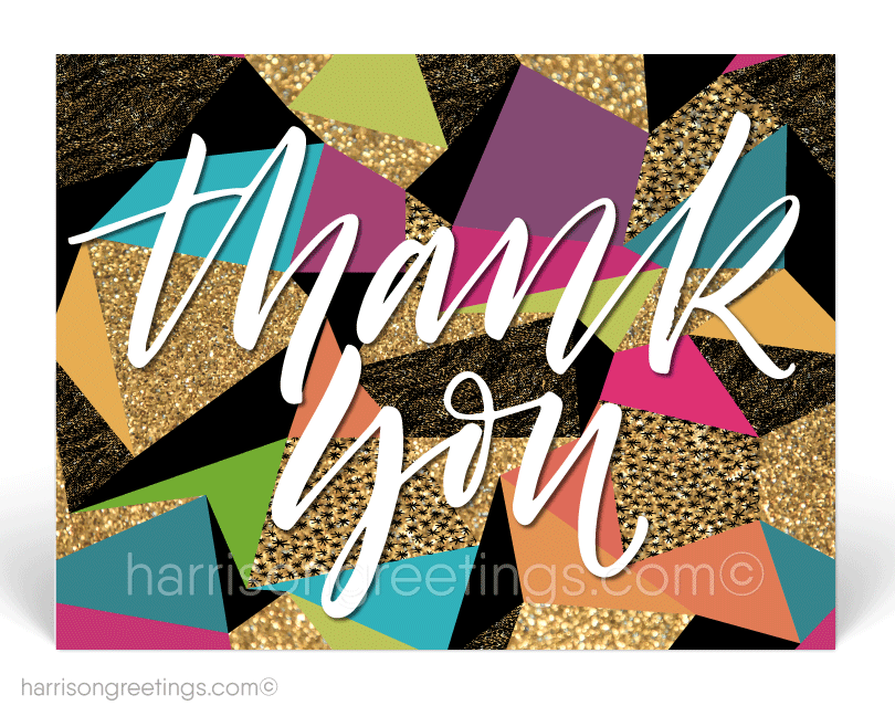 Modern Gold Thank You Client Postcards