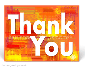 Orange Retro Thank You Postcards for Business
