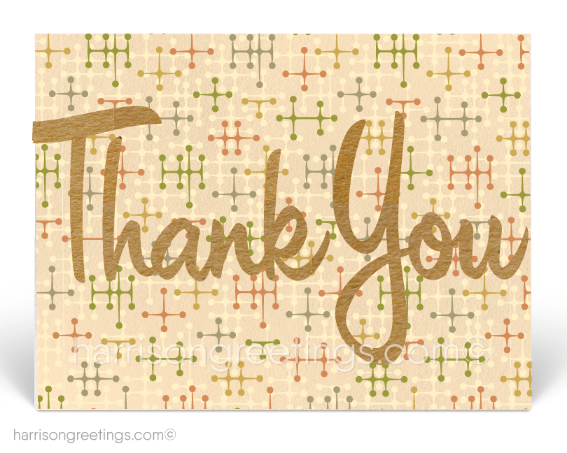 Retro Modern Thank You Postcards for Business