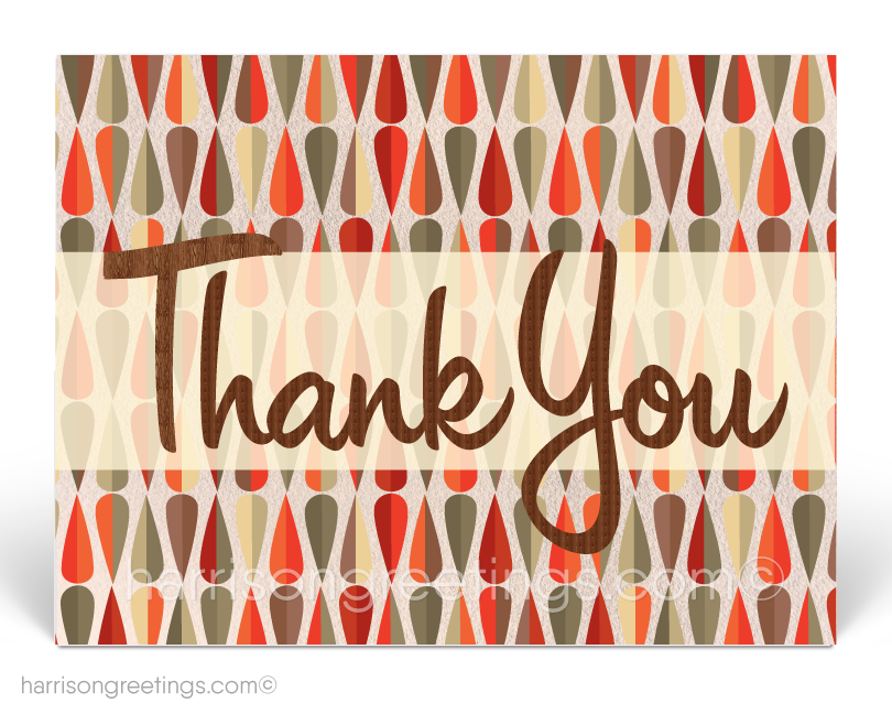 Retro Atomic Mid-Century Modern Thank You Postcards for Clients