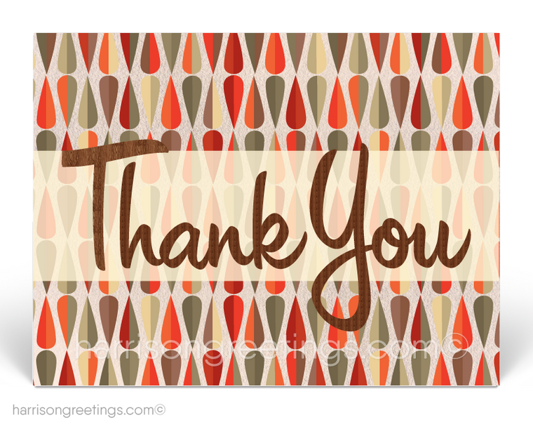Retro Atomic Mid-Century Modern Thank You Postcards for Clients