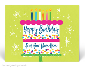 Modern Retro Happy Birthday Client Postcards