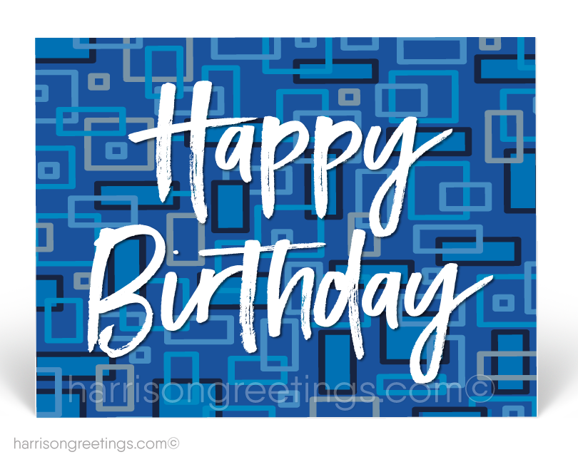 Mid-Century Modern Birthday Postcards for Customers