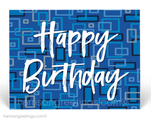 Mid-Century Modern Birthday Postcards for Customers