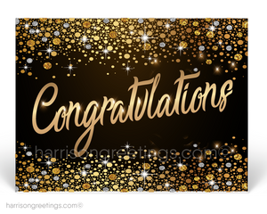 Congratulatory Congrats Postcards Black and Gold